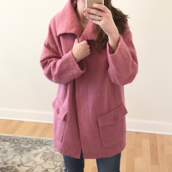 talbots pink wool coat